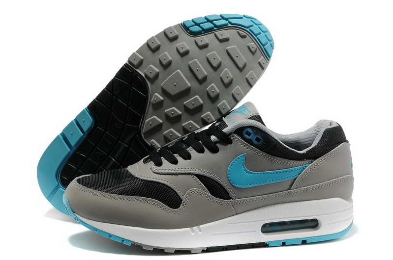 Nike Air Max 1 87 Fourrure Chaussures Hommes Noir Gris